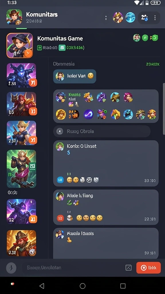 Fitur chat yang memungkinkan interaksi antar pemain.